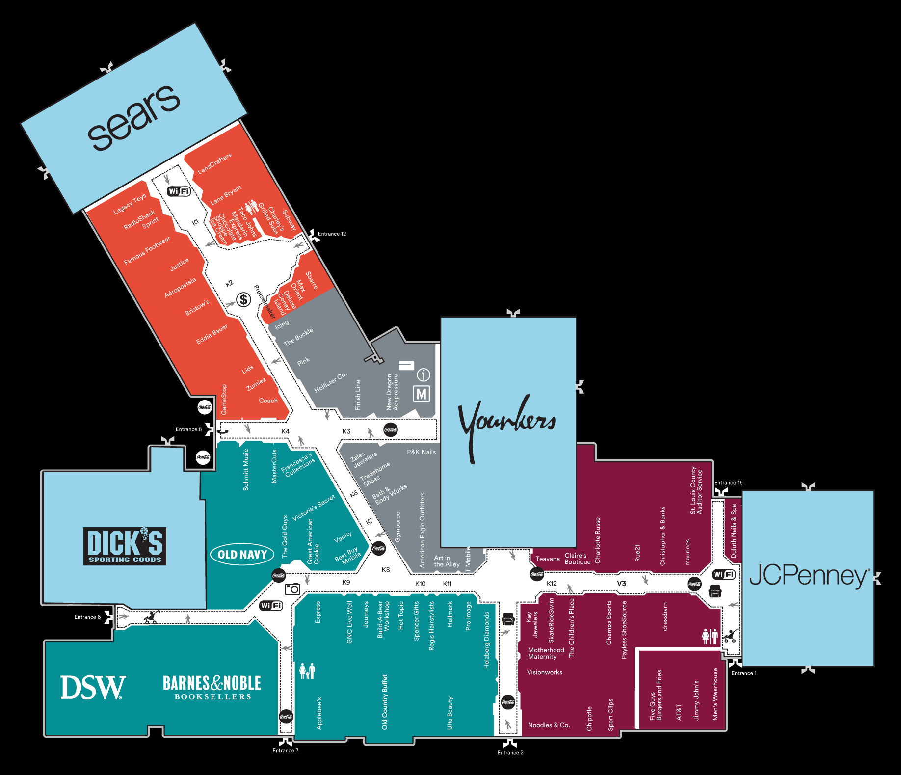 Mall Map of Miller Hill Mall, a Simon Mall Duluth, MN