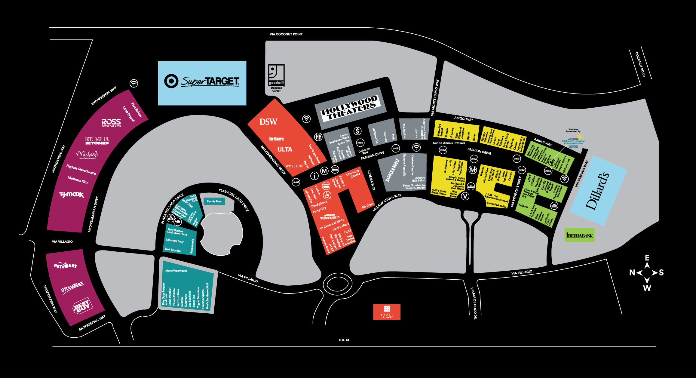 Complete List Of Stores Located At Coconut Point® - A Shopping Center