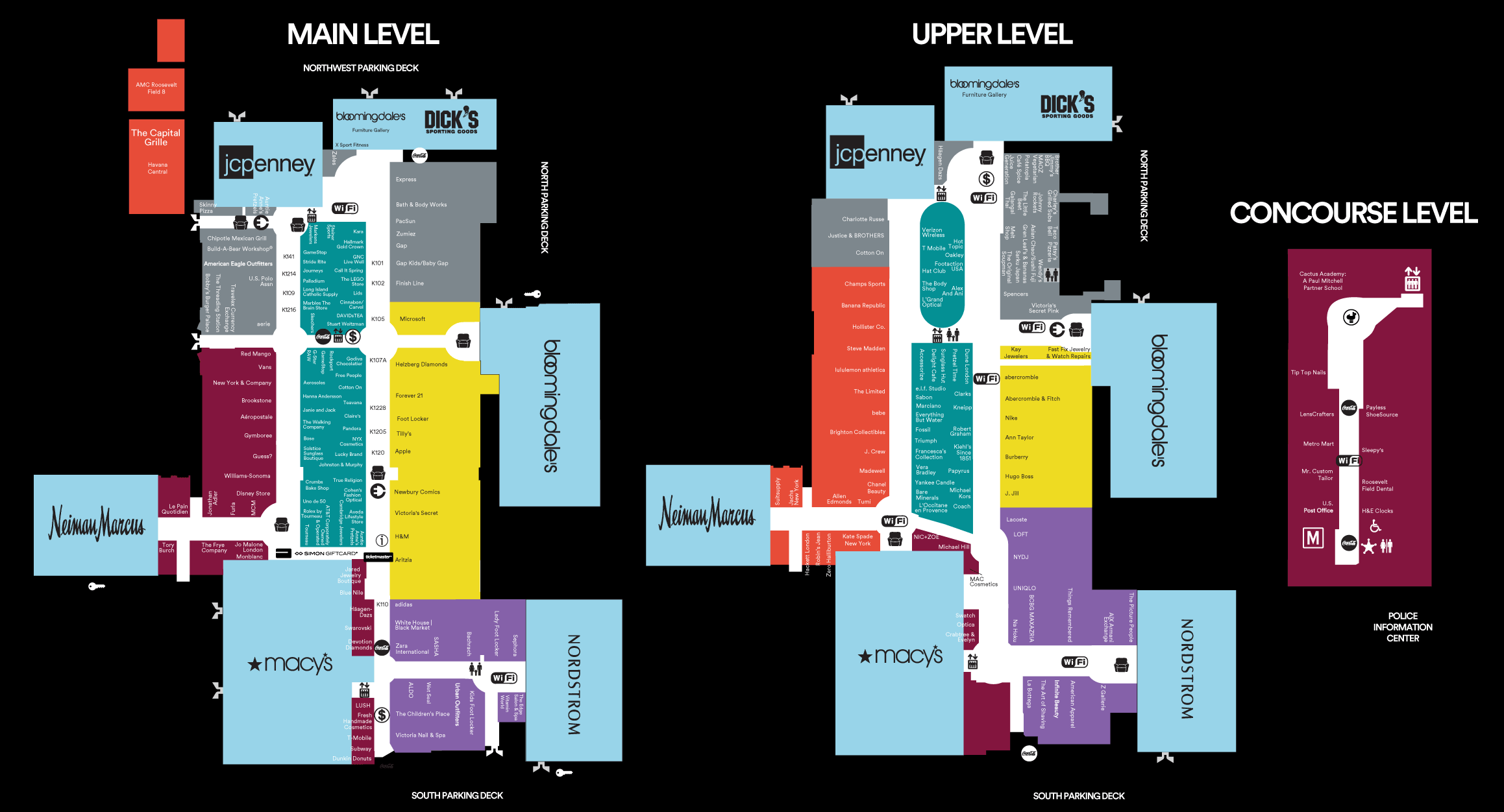 Mall Map of Roosevelt Field®, a Simon Mall Garden City, NY