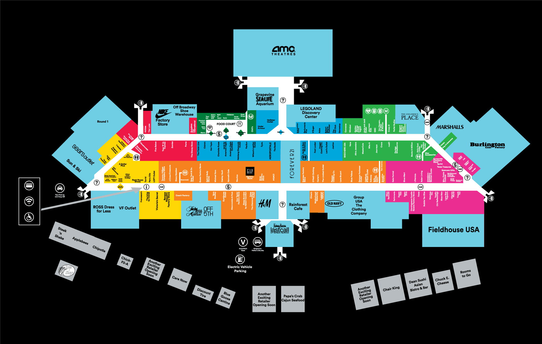 Mall Map of Grapevine Mills®, a Simon Mall - Grapevine, TX