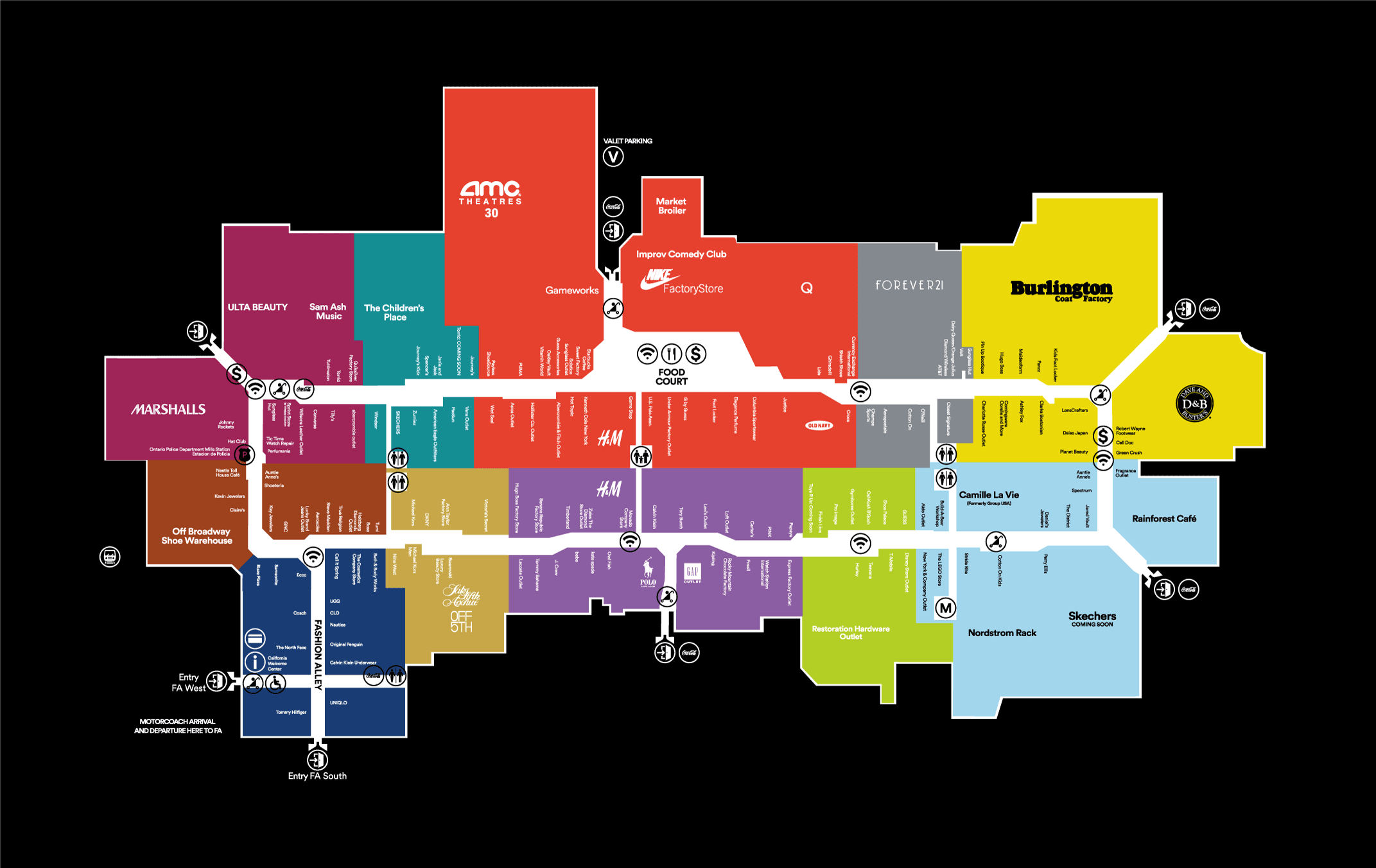 Mall Map For Ontario Mills&#174;, A Simon Mall - Located At Ontario, 