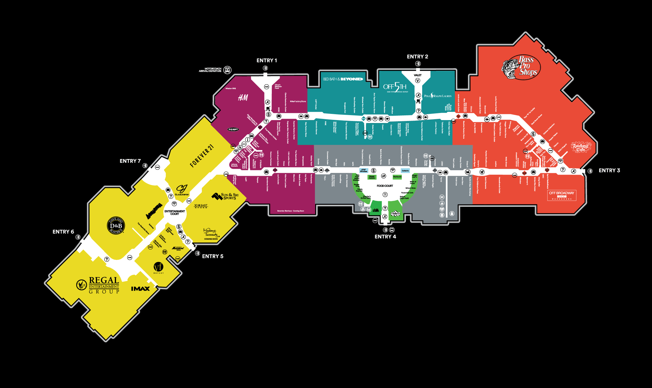 Opry Mills Map Of Stores World Map