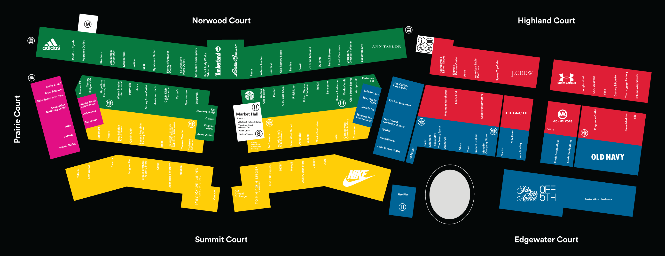 Center Map For Chicago Premium Outlets® - A Shopping Center In Aurora, IL - A Simon Property