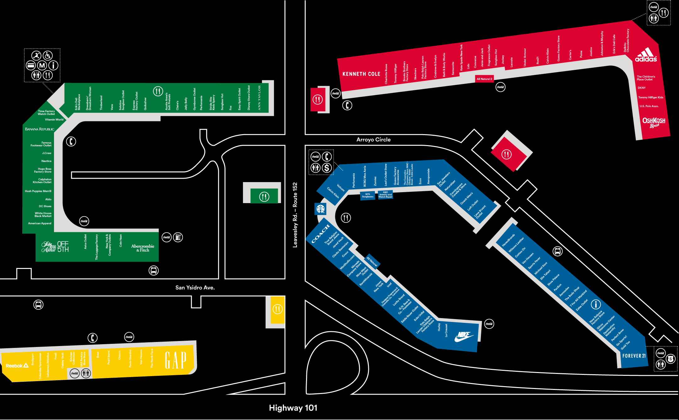 Complete List Of Stores Located At Gilroy Premium Outlets® - A Shopping 