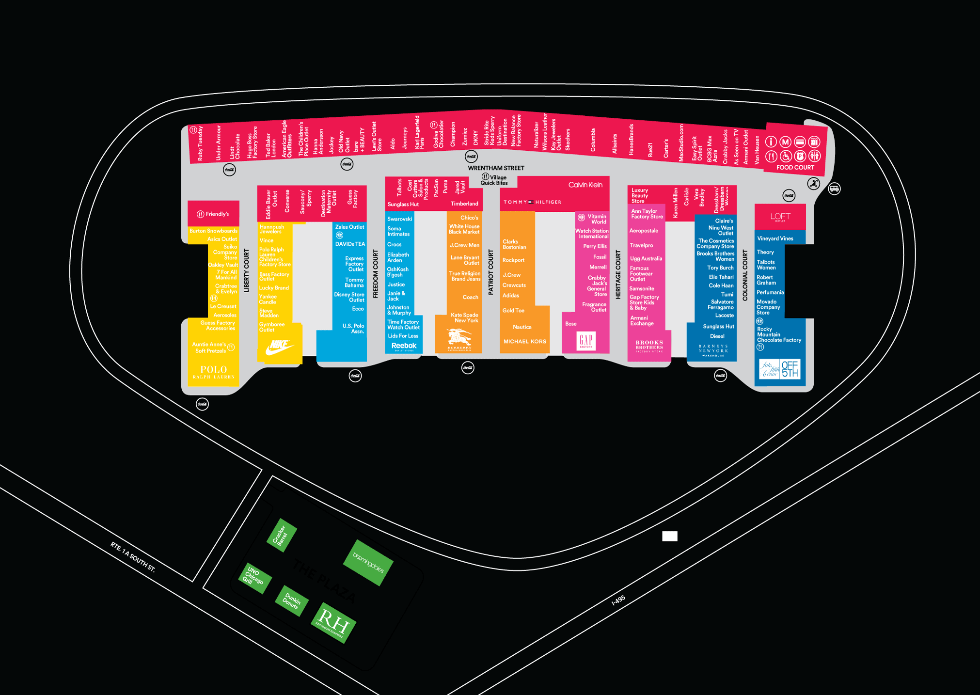 Complete List Of Stores Located At Wrentham Village Premium Outlets