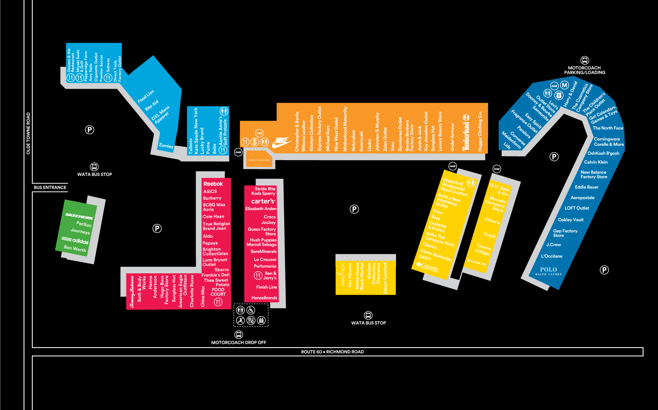 Complete List Of Stores Located At Williamsburg Premium Outlets® - A Shopping Center In ...