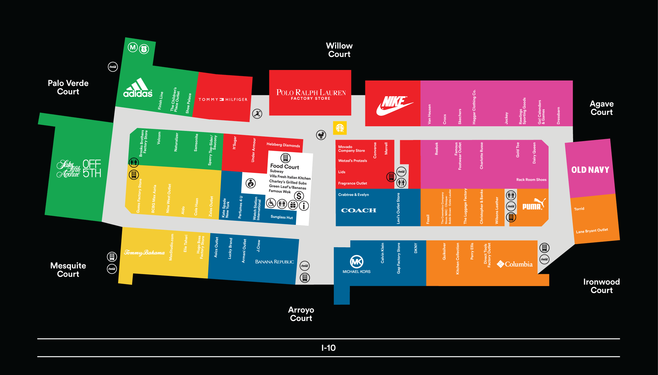 Map of the mall - Picture of Desert Hills Premium Outlets, Cabazon