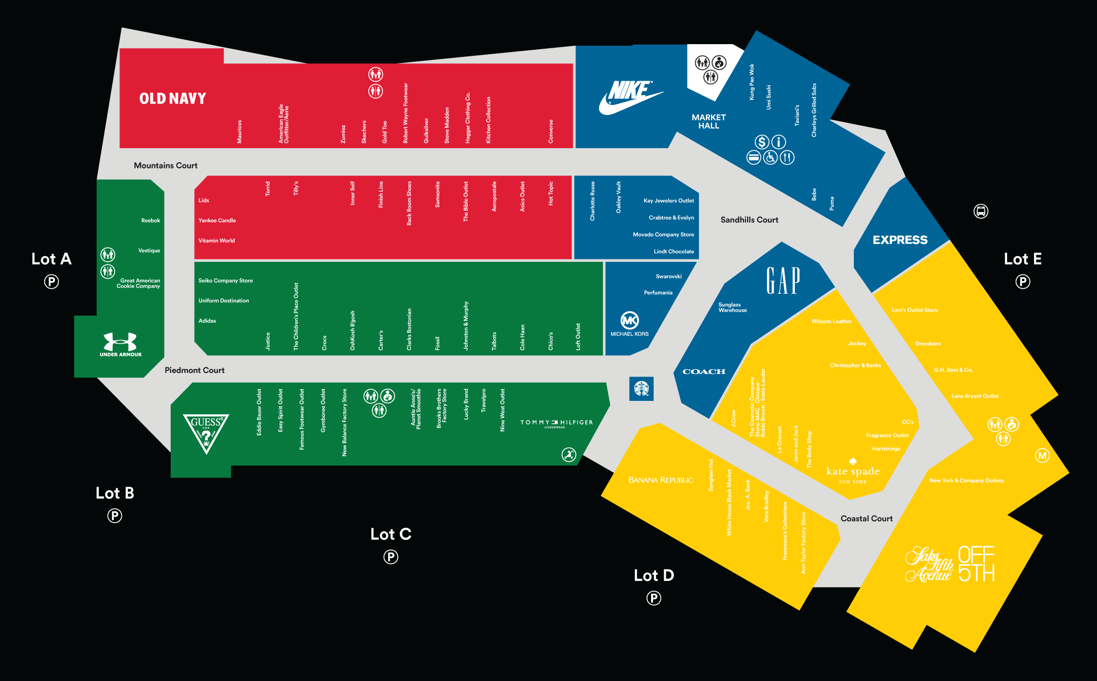 Outlet Mall Stores Map