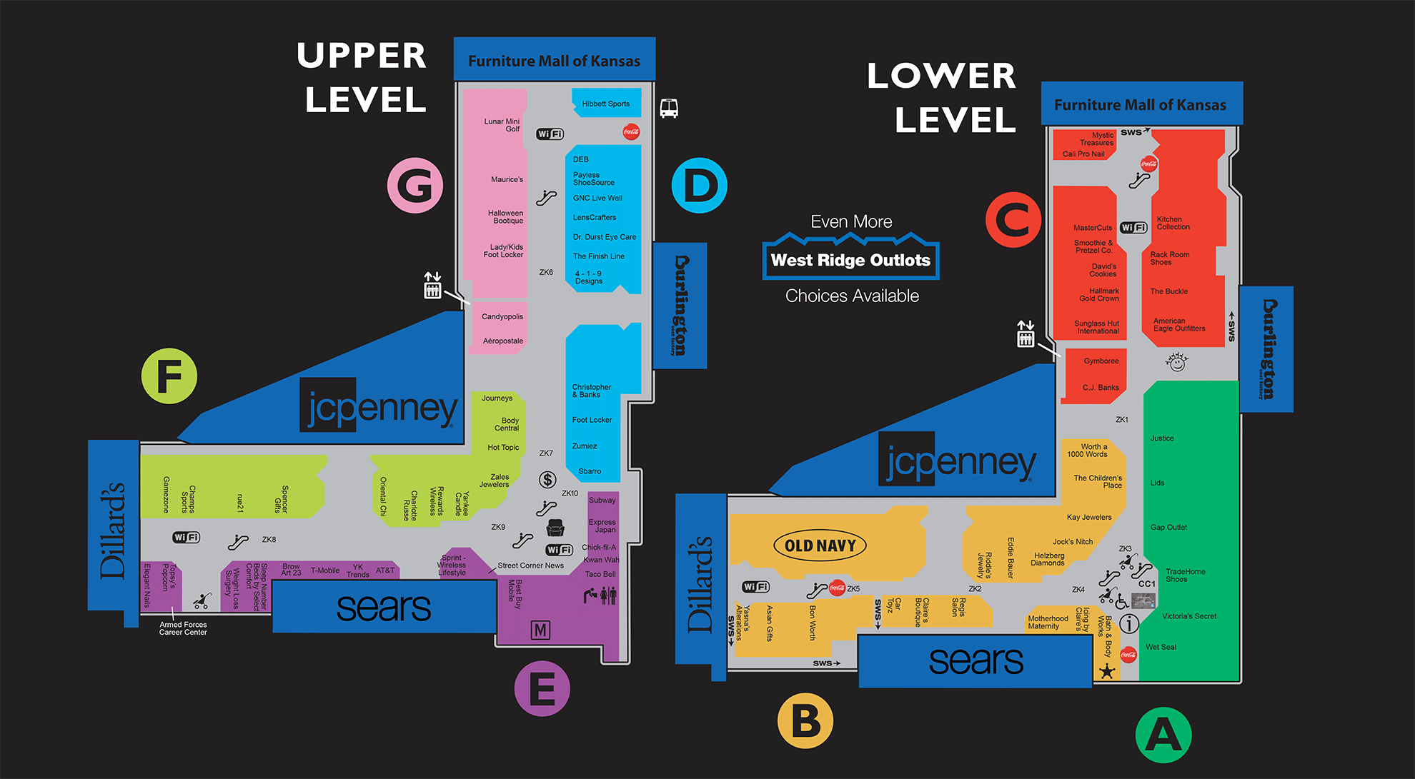 Complete List Of Stores Located At West Ridge Mall A Shopping Center